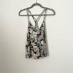 NWT American Eagle Floral Button Front Tank Top